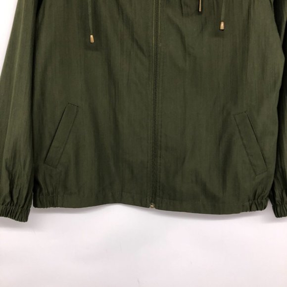 Alia Moss Green Full Zip Up Shirt or Lightweight Jacket size 10 - Picture 8 of 13